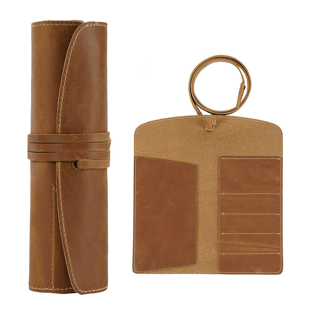 Pen Pouch Roll - Tempat Pena Gulung Desain Vintage Buatan
