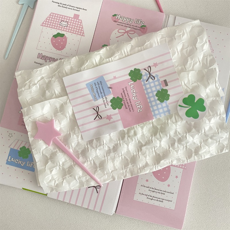 Cardstock Paper Pack - 30 Buah/Set Stiker Mengkilap Stroberi Semanggi