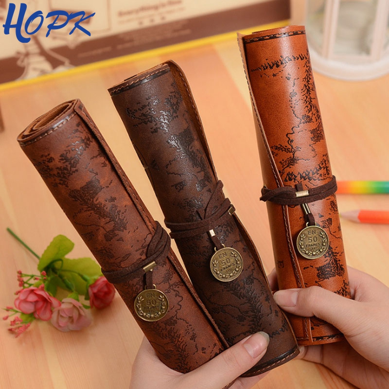 Pen Pouch Roll - Kotak Pensil Peta Harta Karun Retro