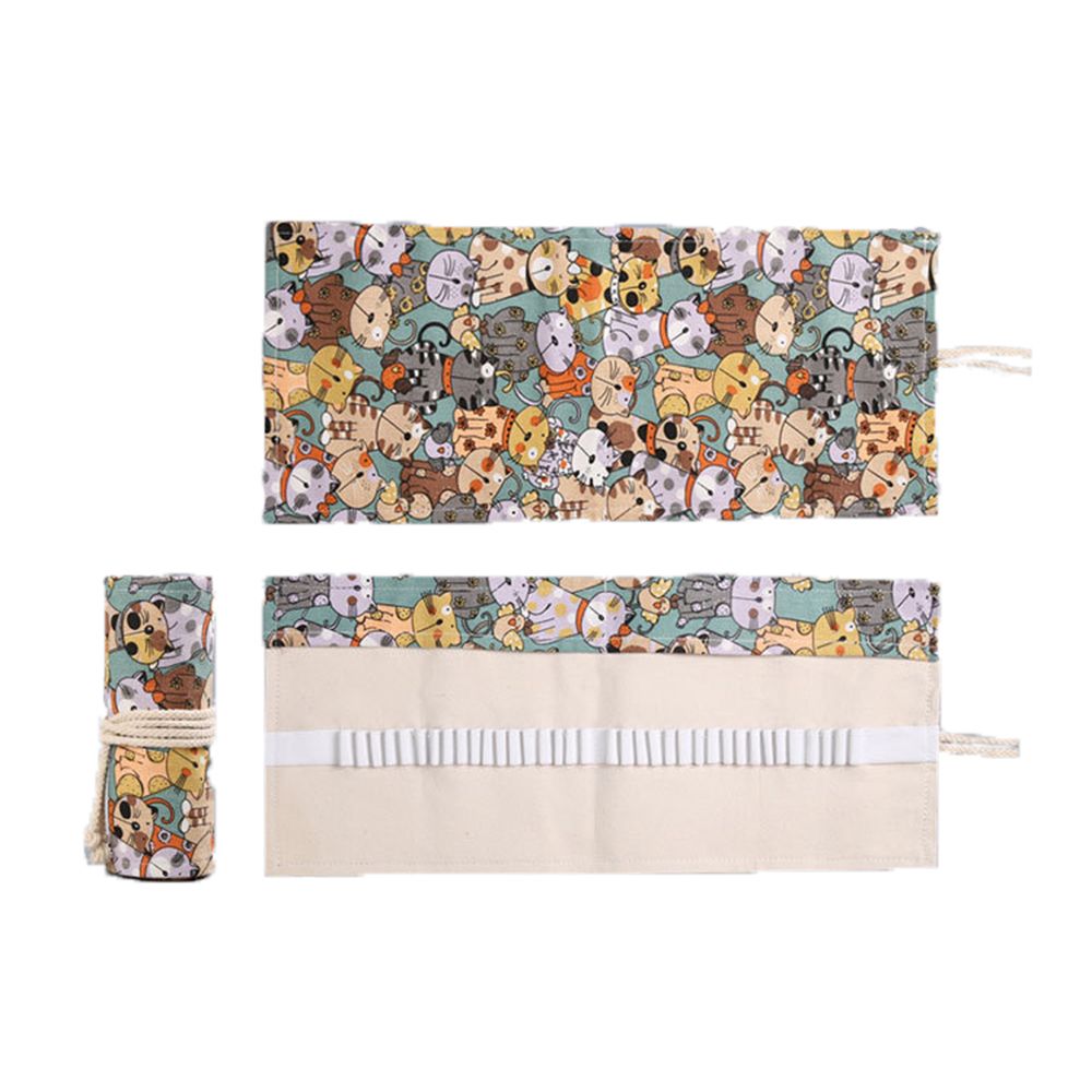 Pen Pouch Roll - Tempat Pensil Kapasitas Besar Motif Kucing