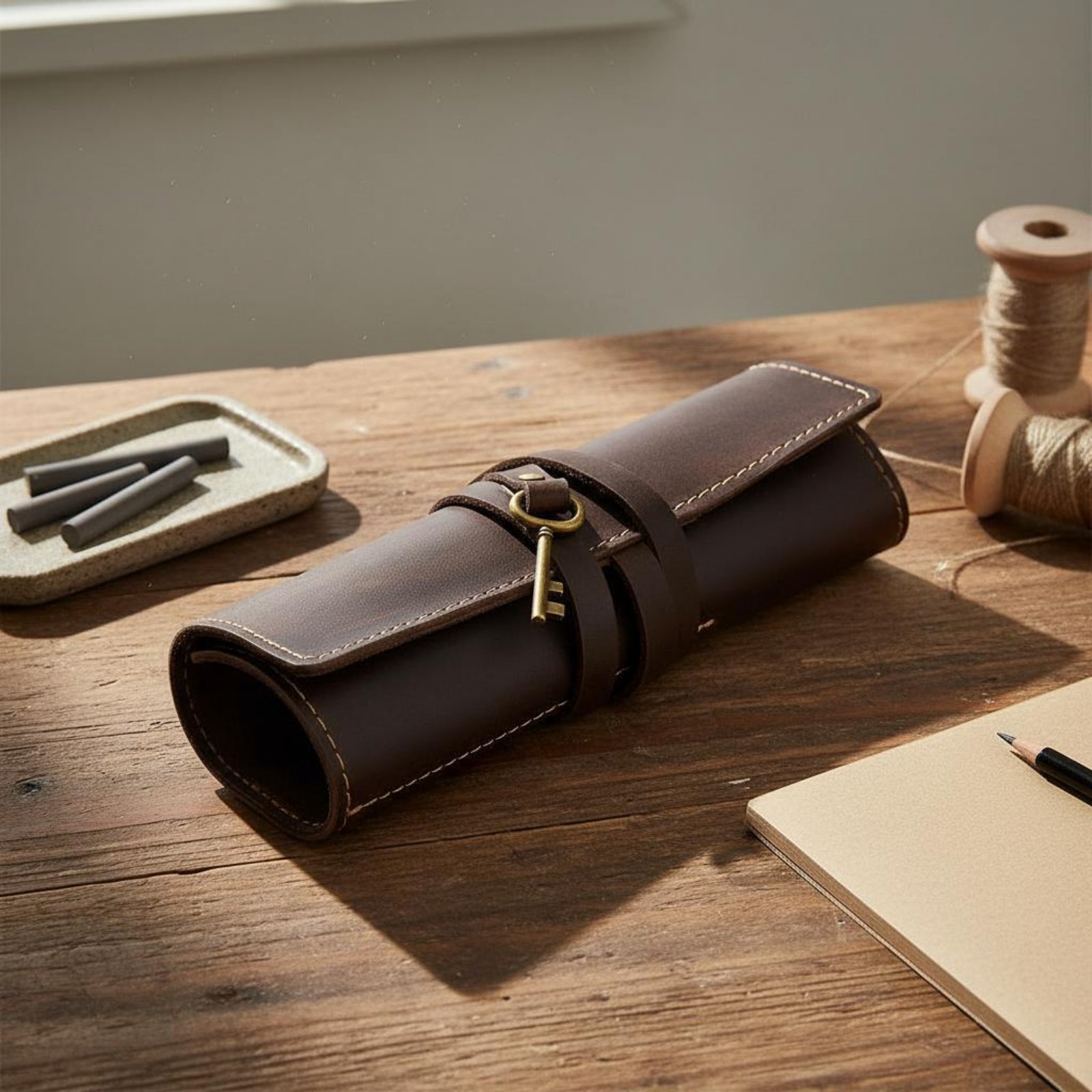 Kotak Alat Tulis Lipat Kulit,  - Pen Pouch Roll ulasan dan harga
