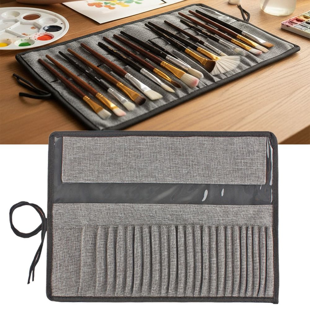 Kantong Penyimpanan Kuas Lukis - Pen Pouch Roll ulasan dan harga