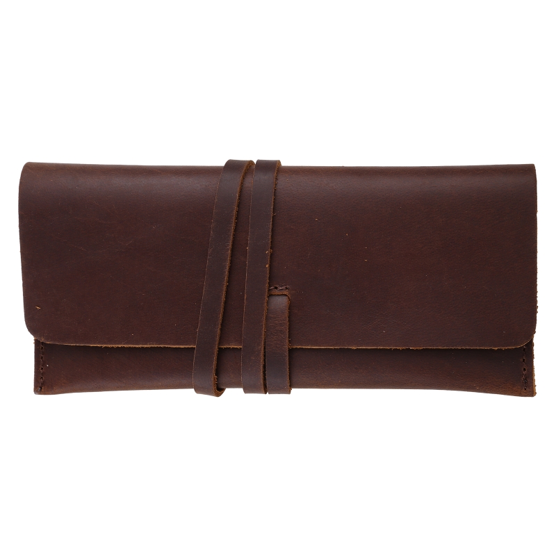 Buatan Tangan Kulit Sapi Kulit - Pen Pouch Roll ulasan dan harga