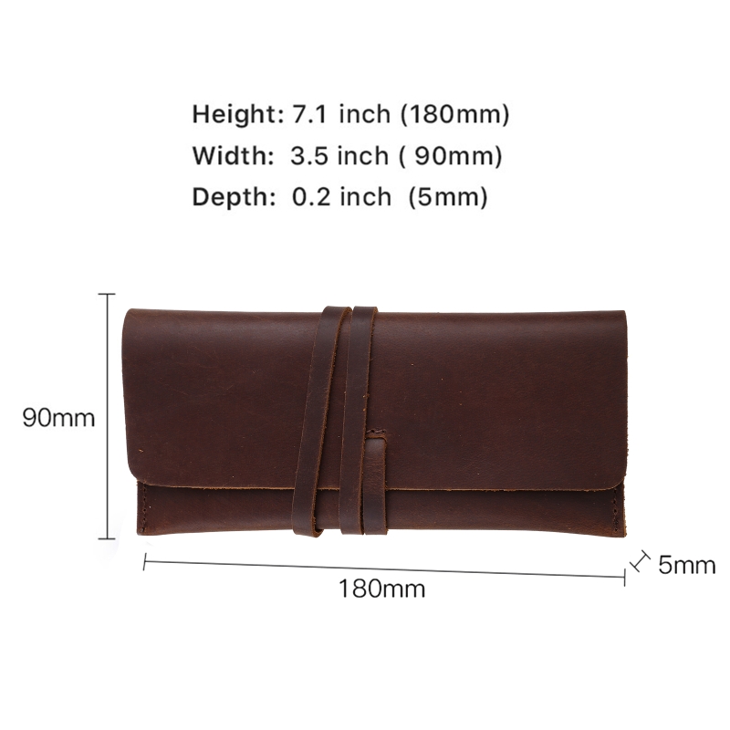 Buatan Tangan Kulit Sapi Kulit - Pen Pouch Roll ulasan dan harga