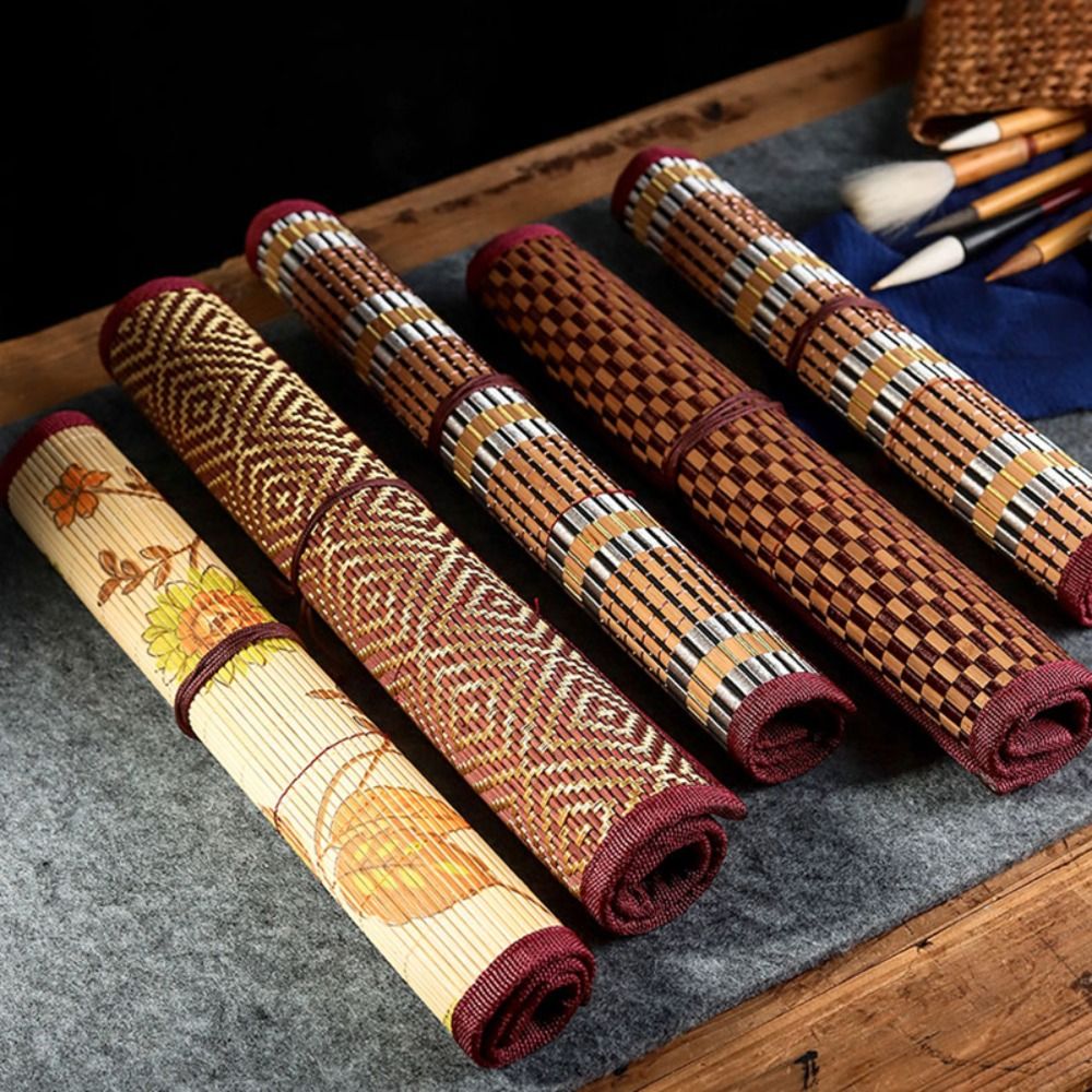 Tempat Kuas Lukis Bambu Berkua - Pen Pouch Roll ulasan dan harga